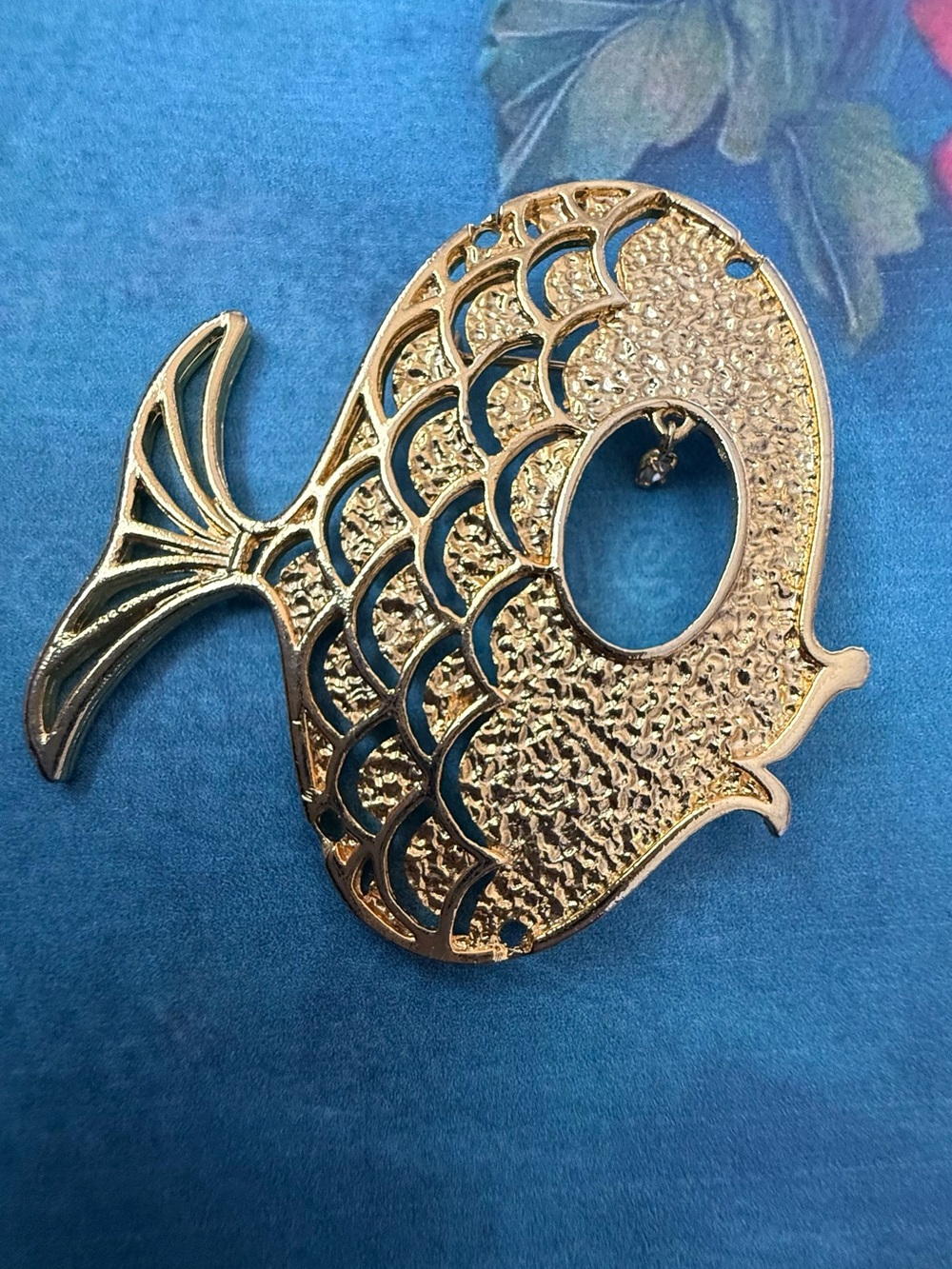 Gold Fish-Shaped Brooch